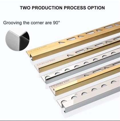 Stainless hlau V-groove pobzeb Trim